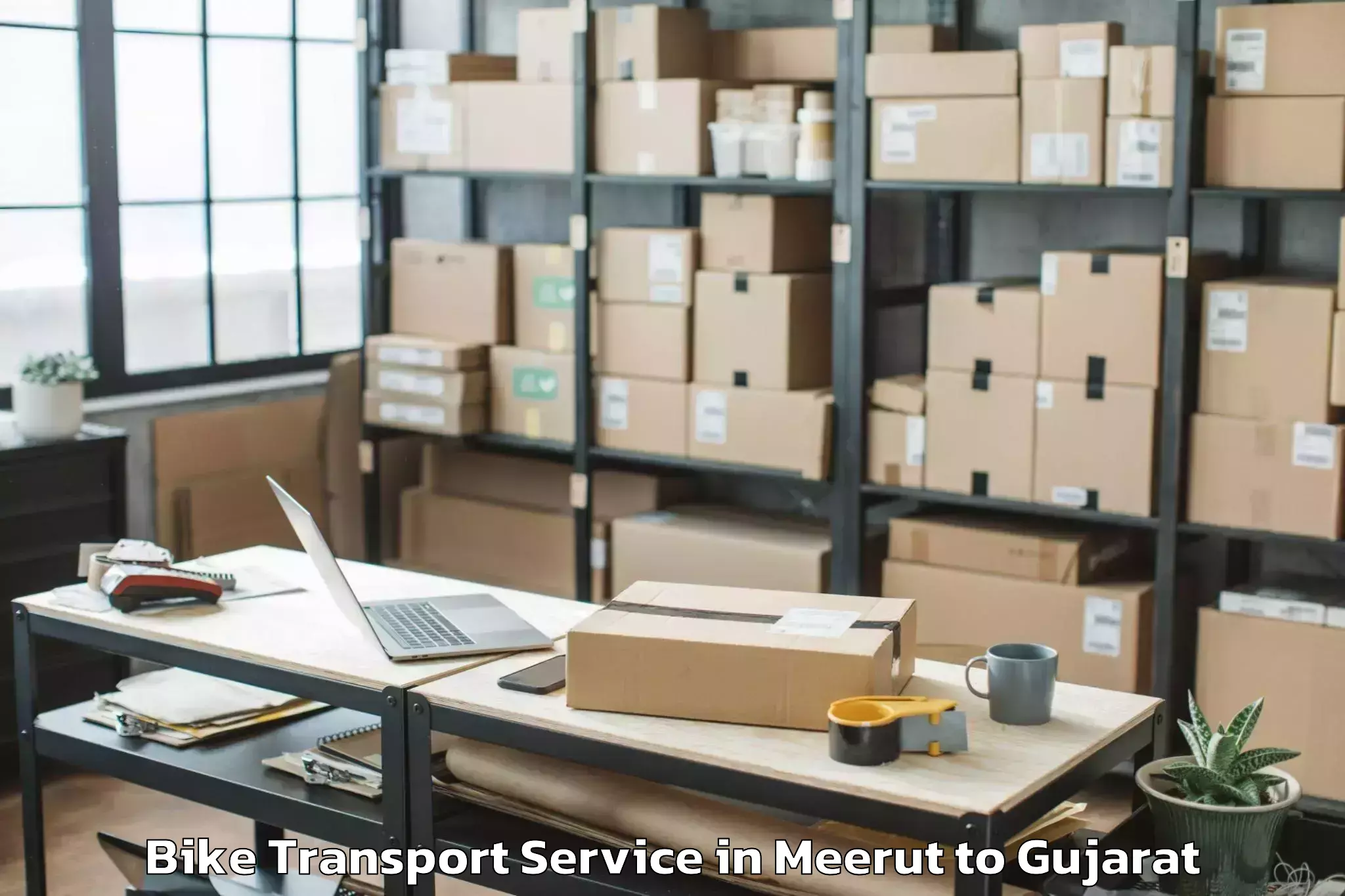 Book Meerut to Rajkot Bike Transport